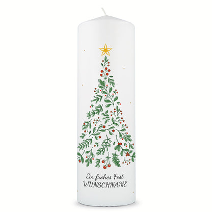 Personalisierte Weihnachtskerze „Tannenbaum“ – Name & Wunschtext