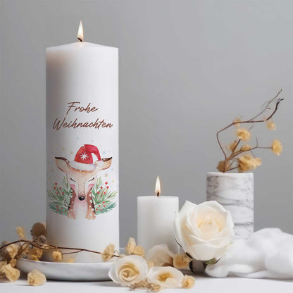 Weihnachtskerze „Reh“ – schlichte Produktansicht der großen Kerze