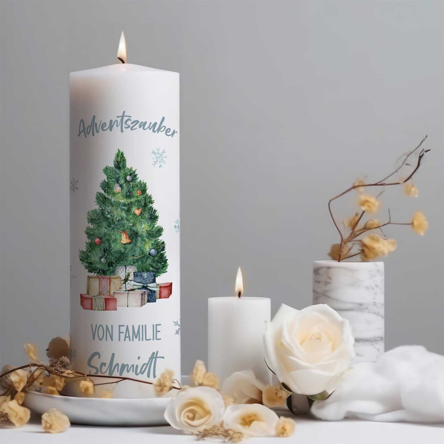 Personalisierte Adventskerze „Adventszauber“ – mit Name