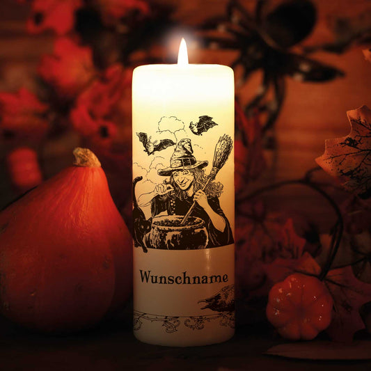 Halloween-Kerze Hexentrank in stimmungsvoller Spooky-Season-Deko