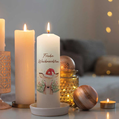 Weihnachtskerze „Reh“ als natürliche Dekoidee für Advent und Weihnachten