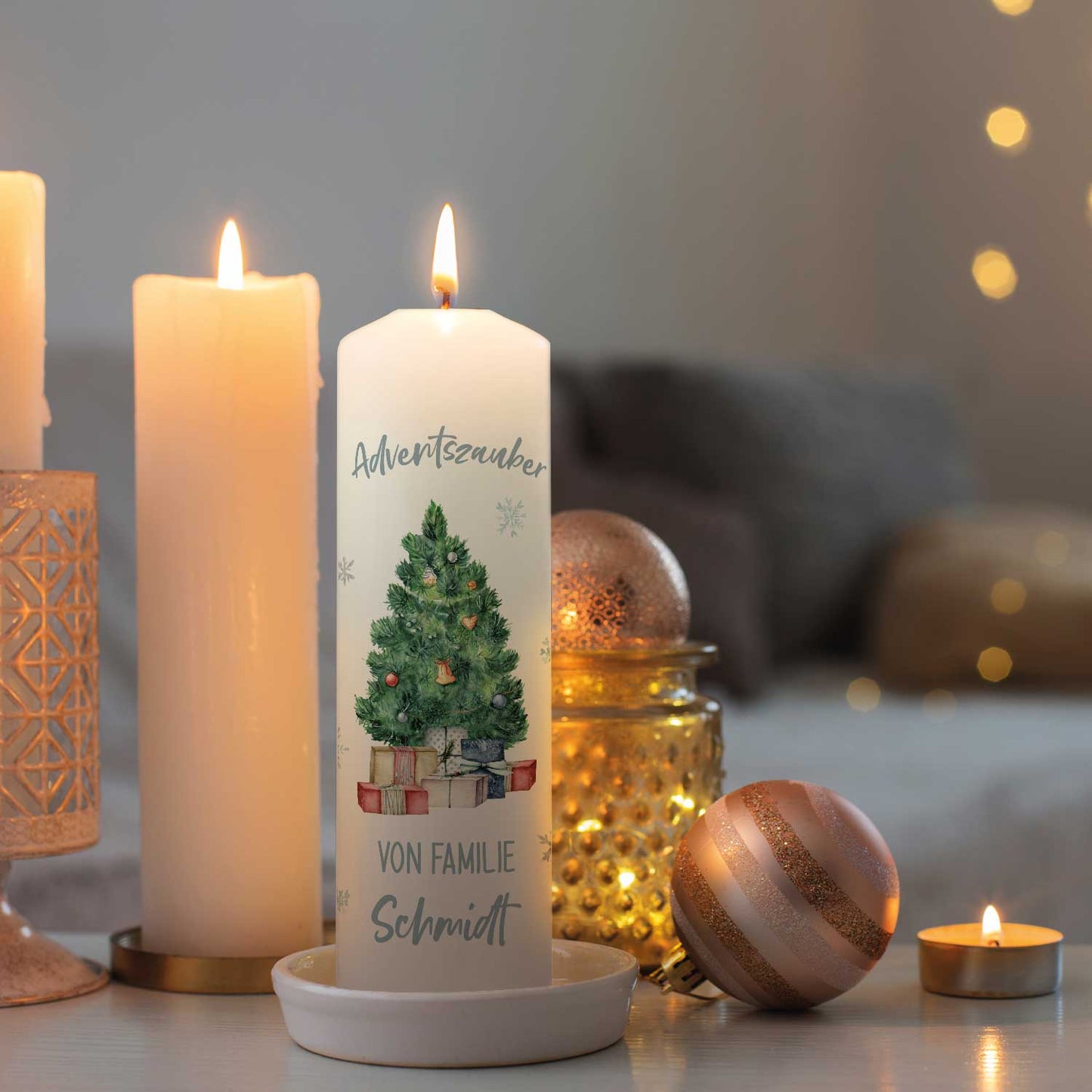 Personalisierte Adventskerze „Adventszauber“ – mit Name