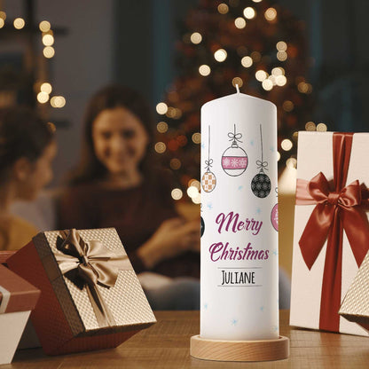 Personalisierte Weihnachtskerze „Weihnachtskugel“ – mit Name