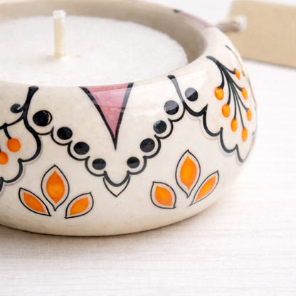 Teelichthalter Keramik handbemalt  warme Licht Atmosphäre SteinKunstWerk