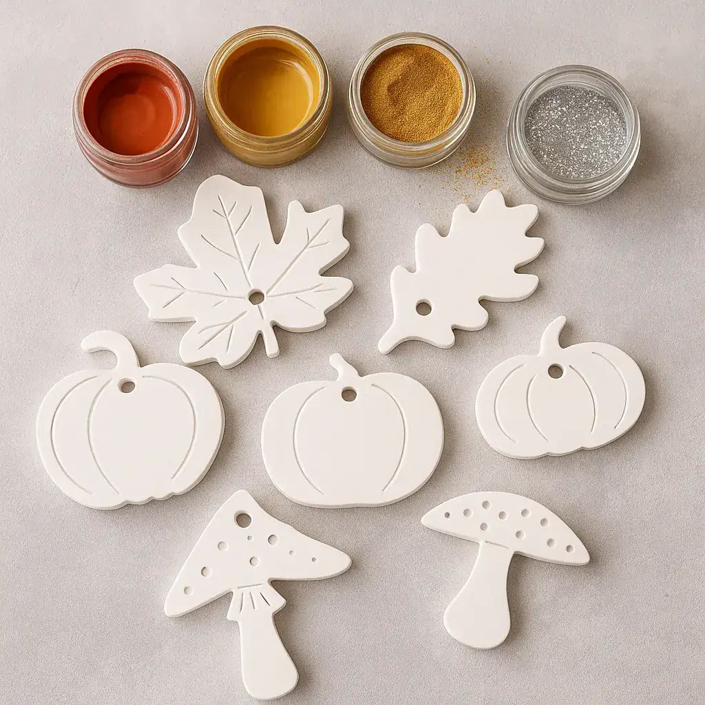 Herbstliche Anhänger – Blätter, Kürbisse & Pilze als stilvolle Dekoration - by SteinKunstWerk | Deko aus nachhaltiger Herstellung