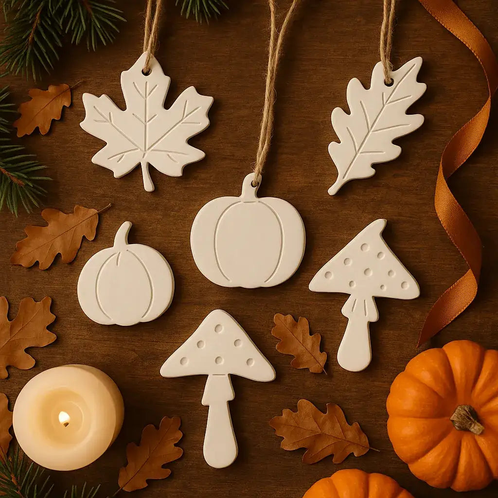 Herbstliche Anhänger – Blätter, Kürbisse & Pilze als stilvolle Dekoration - by SteinKunstWerk | Deko aus nachhaltiger Herstellung