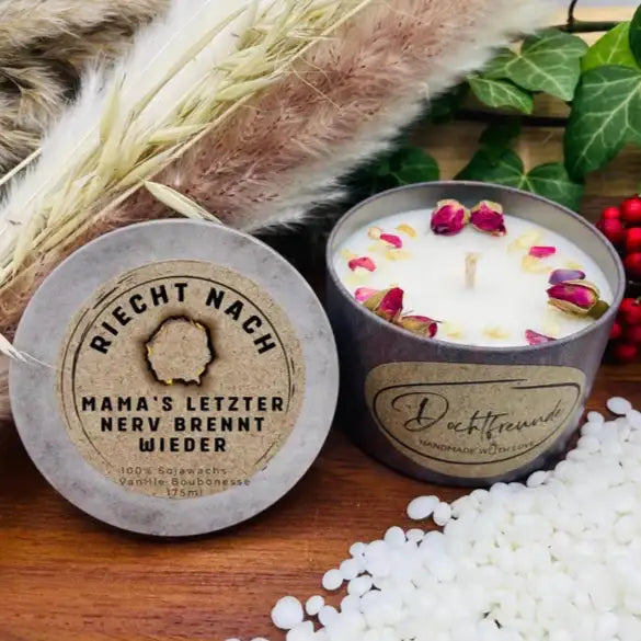 Riecht nach MAMA's letzter Nerv brennt wieder - Geschenk für Mütter mit kurzer Reißleine. LUSTIGE Duftkerze für die wichtigste Frau im Leben
