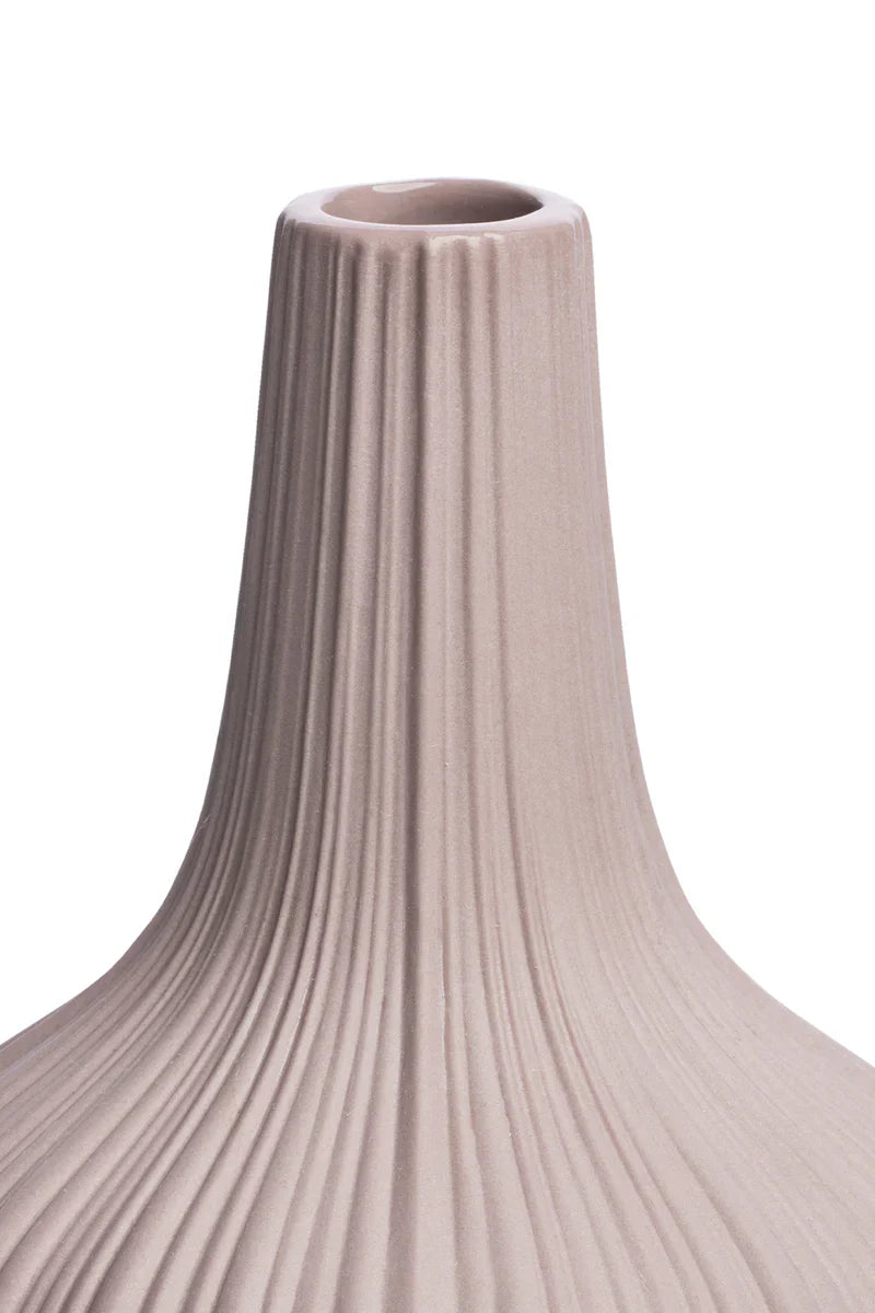 Kleine rosé Steingut-Vase 12 cm