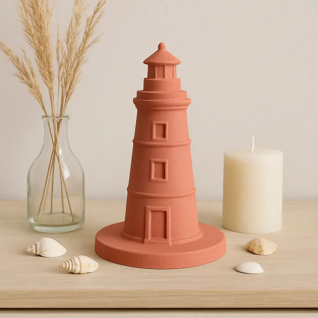 Keramik-Leuchtturm in Weiß – Maritime Deko zum Selbstgestalten - by SteinKunstWerk | HE aus nachhaltiger Herstellung