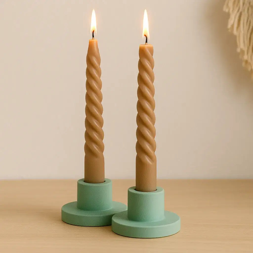 Stabkerzenhalter LUNA – 2er Set handgefertigt & minimalistisch - by SteinKunstWerk | Deko aus nachhaltiger Herstellung