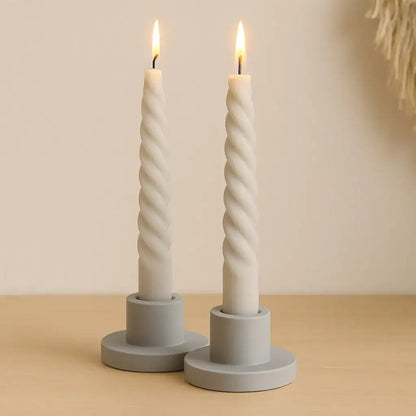 Stabkerzenhalter LUNA – 2er Set handgefertigt & minimalistisch - by SteinKunstWerk | Deko aus nachhaltiger Herstellung