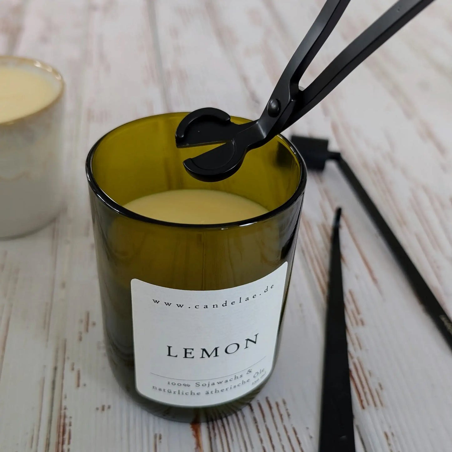 Kerzenpflege-Set Schwarz – Dochtschere, Kerzenlöscher & Dochtheber für perfekte Brennergebnisse - by SteinKunstWerk | Kerzenpflegeset aus nachhaltiger Herstellung