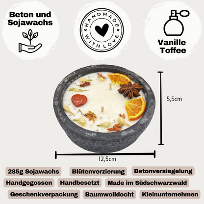 XL Citronella Kerze „Die Rose“ – Schwarz mit Deckel