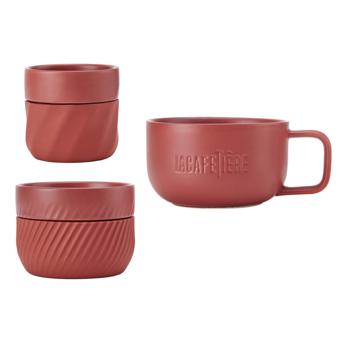 La Cafetière Red Coffee Mugs, 3 pcs