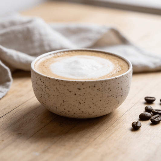Natürliche Spots-Oberfläche der KUMO Cappuccino-Tasse