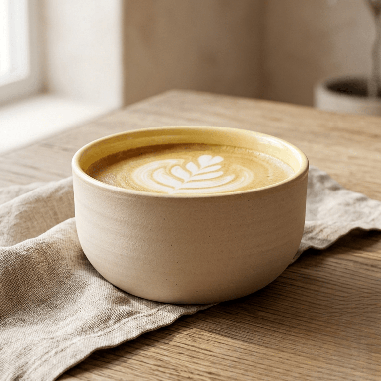 KUMO Cappuccino Cup Yellow – Modern Ceramic for Warm Coffee Moments