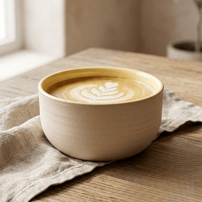 KUMO Cappuccino Cup Yellow – Modern Ceramic for Warm Coffee Moments