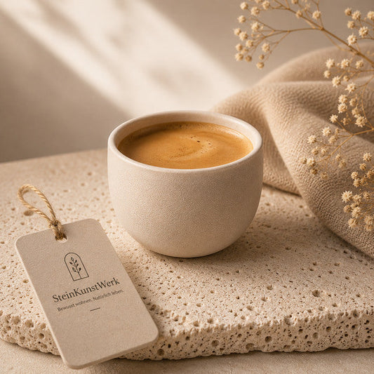 KUMO Espresso Duo Set Sand und Ruhe mit heller Keramik Tasse