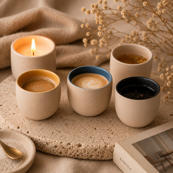 KUMO Espresso Harmony Set – Handgemachte Espresso Tassen für bewusste Genussmomente. Vier Farben. Vier Stimmungen. Ein gemeinsames Ritual.