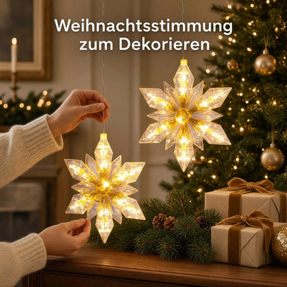 Batteriebetriebene LED-Weihnachtssterne mit Timer als festliche Fensterdeko