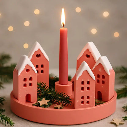 Handgefertigtes Lichterhaus – die perfekte Ergänzung für Stabkerzenhalter mit Steckrand - by SteinKunstWerk | Deko aus nachhaltiger Herstellung