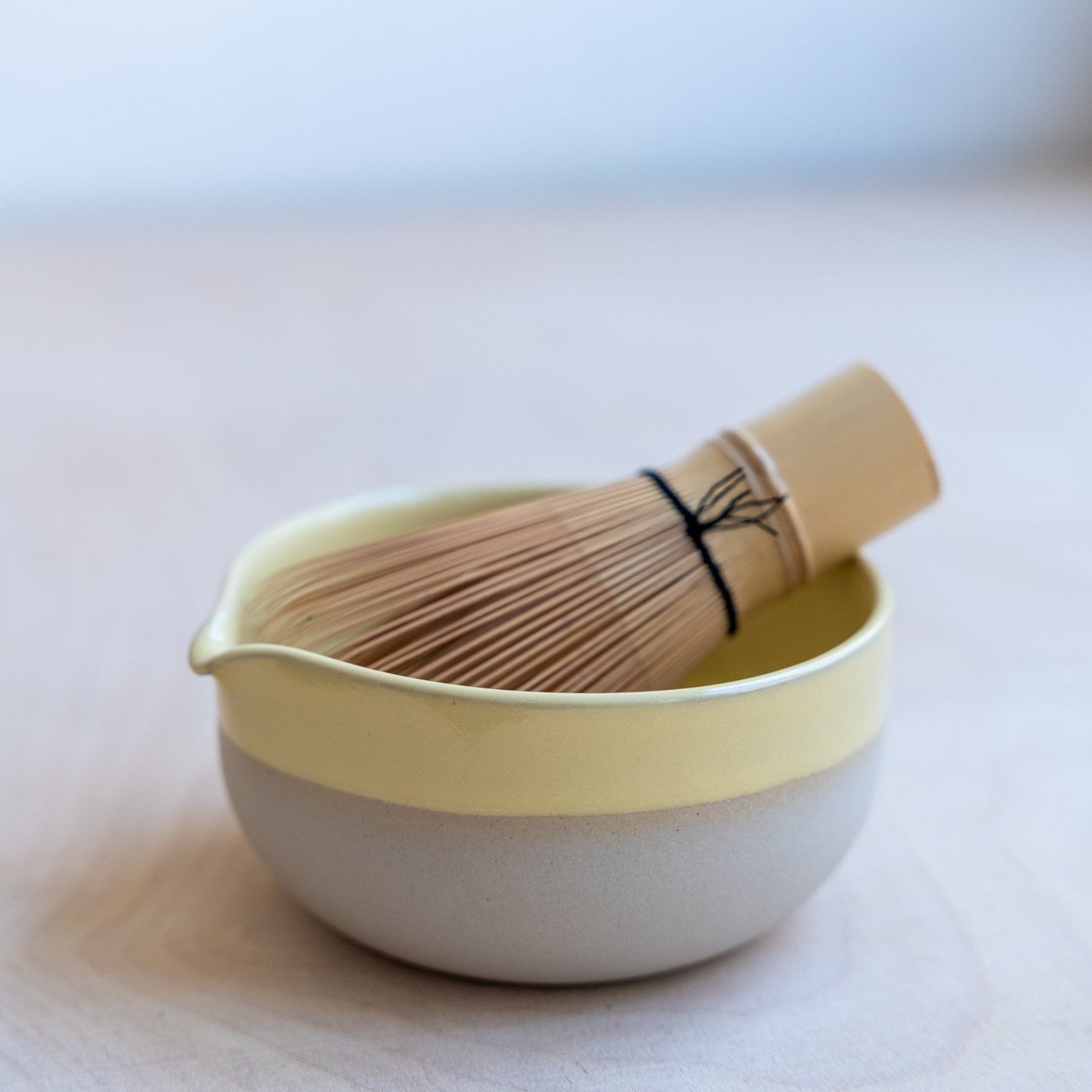 Matcha Chawan gelb | handgemachte Matcha Schale
