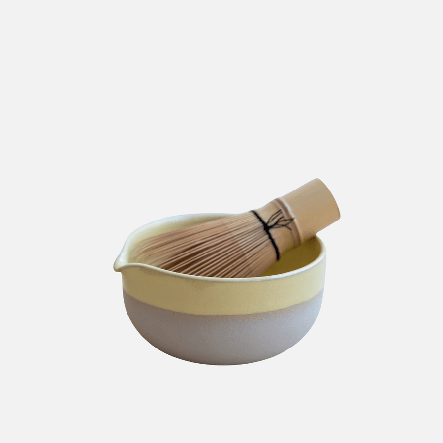 Matcha Chawan yellow | Handgemachte Matcha Schale im Japandi Stil