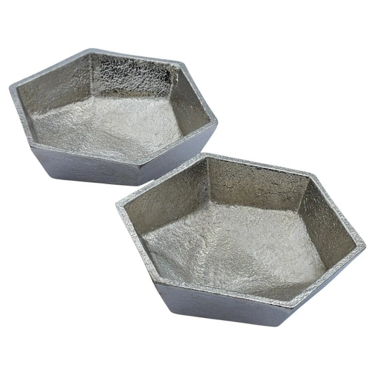 Metallschalen mit Kerzensand – 2er-Set in 3 Formen
