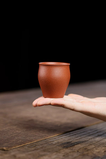 Yixing Zisha Meister-Teeschale – Tulpenform, roter Ton – Produktabbildung 4