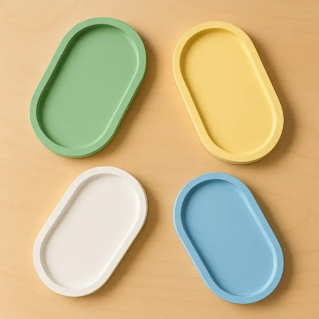 Ovaler Deko-Teller – Handgefertigt in Wunschfarbe für DIY & stilvolle Akzente - by SteinKunstWerk | Deko aus nachhaltiger Herstellung