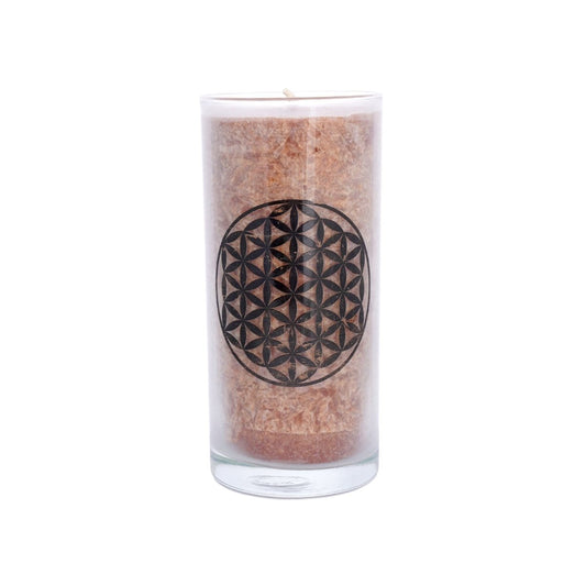 Vintage Ritual Candle - white with Flower of Life
