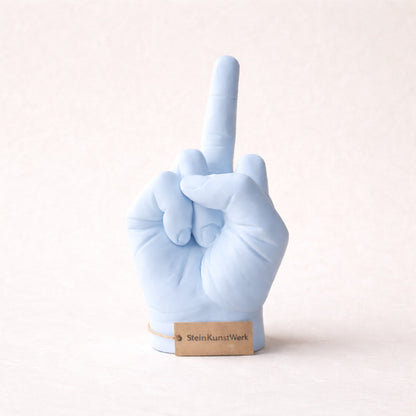 Mittelfinger Dekofigur – moderne minimalistische Statement Deko für Wohnzimmer und Büro – SteinKunstWerk