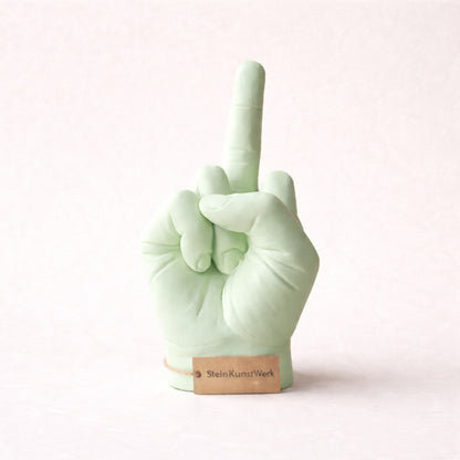 Mittelfinger Dekofigur – moderne minimalistische Statement Deko für Wohnzimmer und Büro – SteinKunstWerk