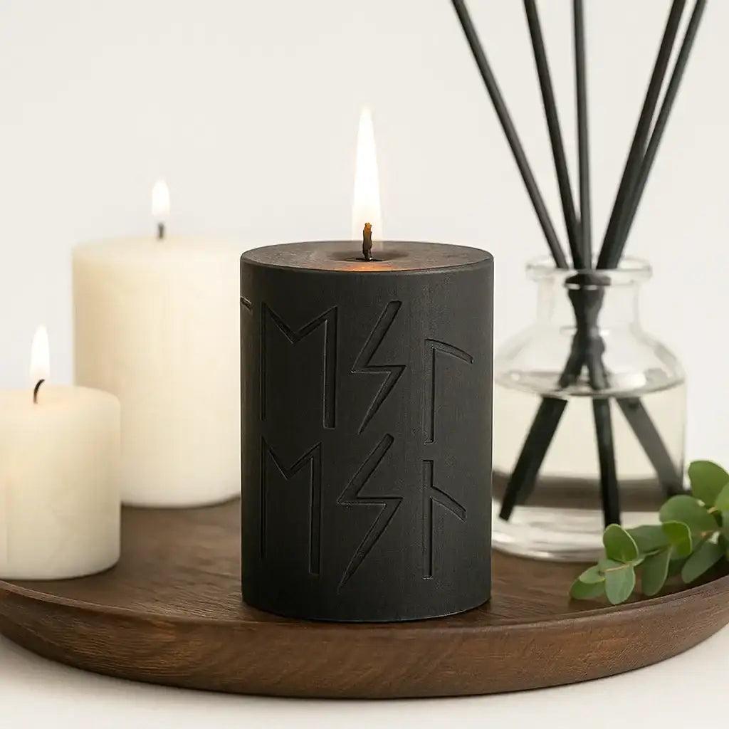 Runenkerze HEL – Transformation und Neubeginn - by SteinKunstWerk | Kerzen aus nachhaltiger Herstellung