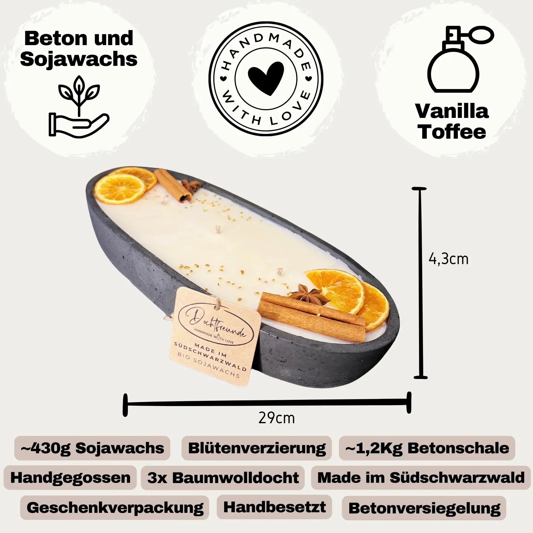 Black Edition – Betonkerze „Black-Ship“ – Handgemachte Sojawachskerze im Betonlook - by SteinKunstWerk | Outdoor aus nachhaltiger Herstellung