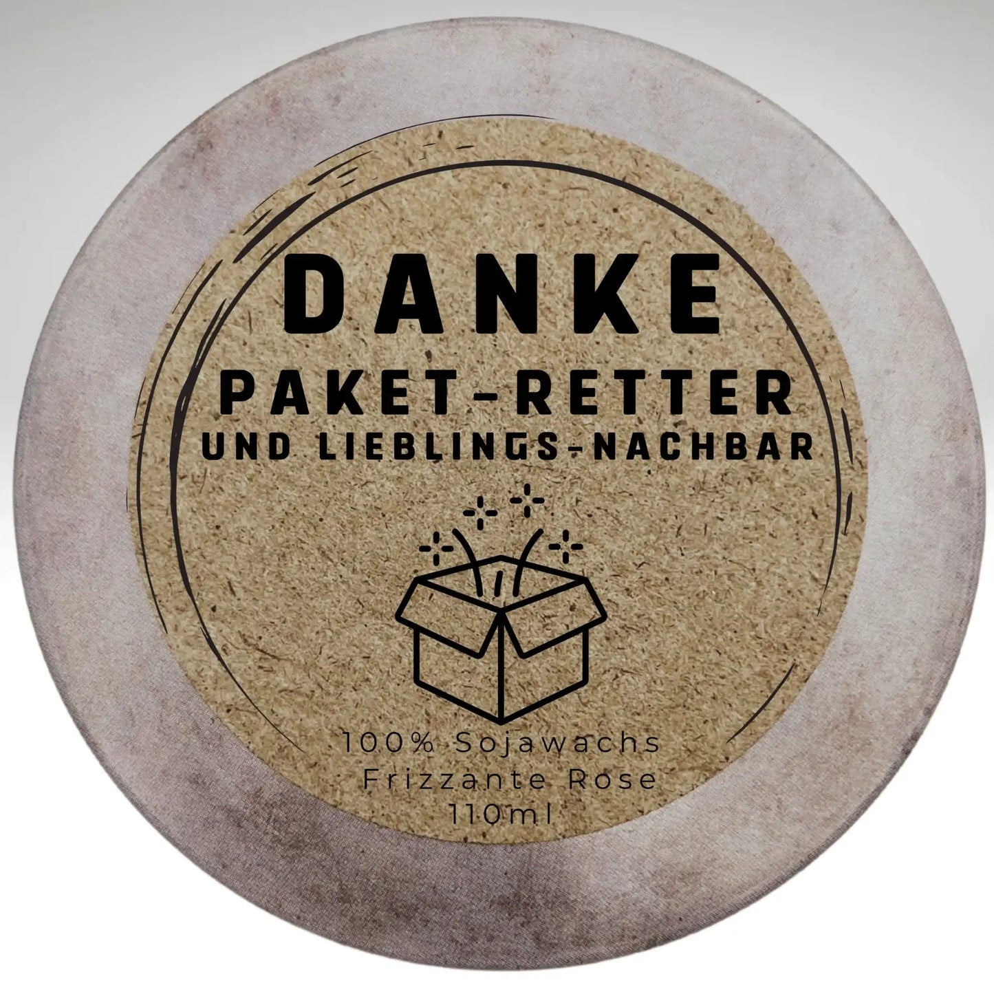 Duftkerze "Paket-Retter" – Das Dankeschön Geschenk für Nachbarn
