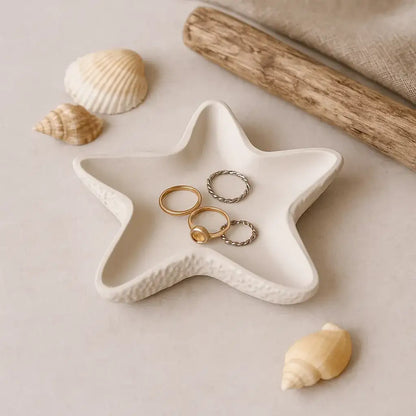 Handgefertigte Seestern-Ringschale – maritime Schmuckablage & DIY-Idee - by SteinKunstWerk | Deko aus nachhaltiger Herstellung