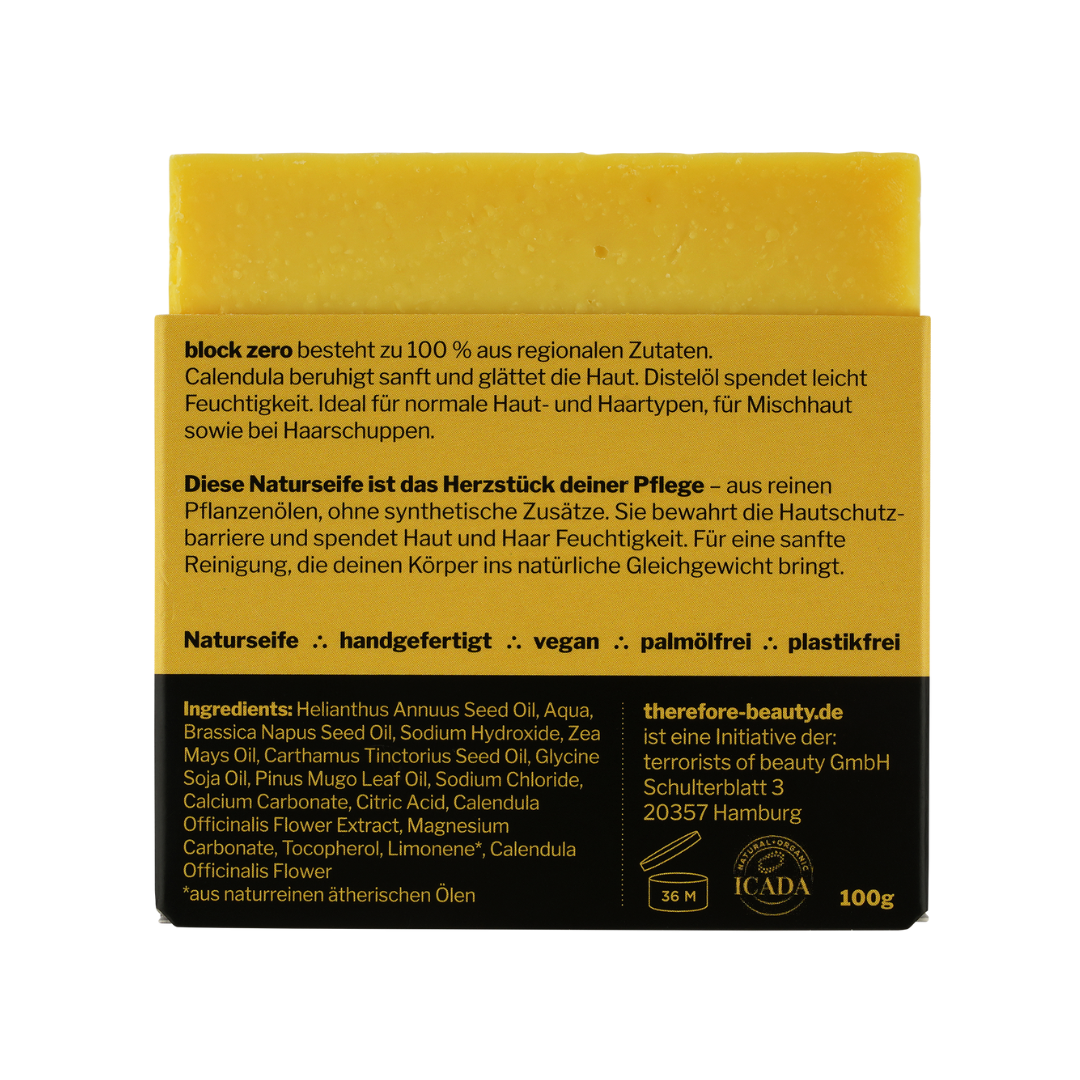 Product image: therefore beauty block zero – calendula soap
