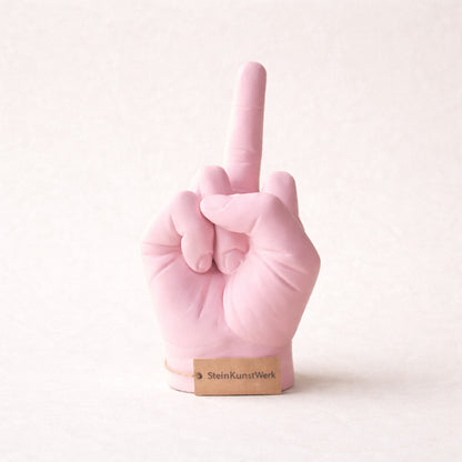 Mittelfinger Dekofigur – moderne minimalistische Statement Deko für Wohnzimmer und Büro – SteinKunstWerk