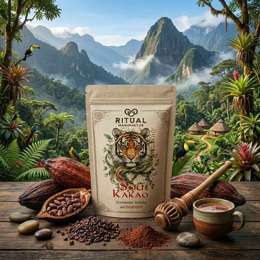 Soul Zeremonie-Kakao aus Kolumbien – Criollo-Drops in der Verpackung