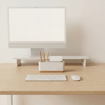 Bannik Design Alesund – Schreibtisch-Organizer aus Beton und Eichenholz, Produktansicht 4