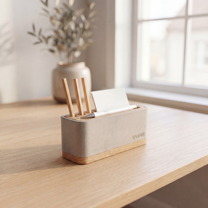 Bannik Design Alesund – Schreibtisch-Organizer aus Beton und Eichenholz, Produktansicht 8