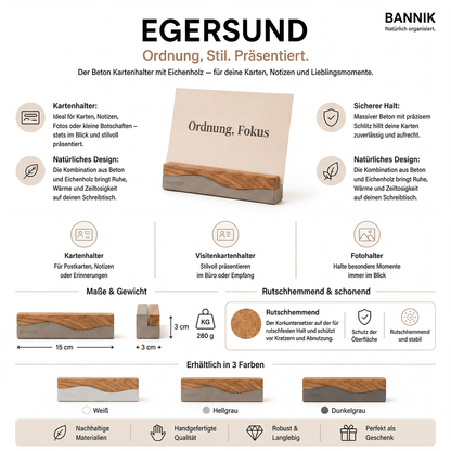Bannik Design Egersund – Foto- und Kartenhalter aus Beton und Eichenholz, Produktansicht 5