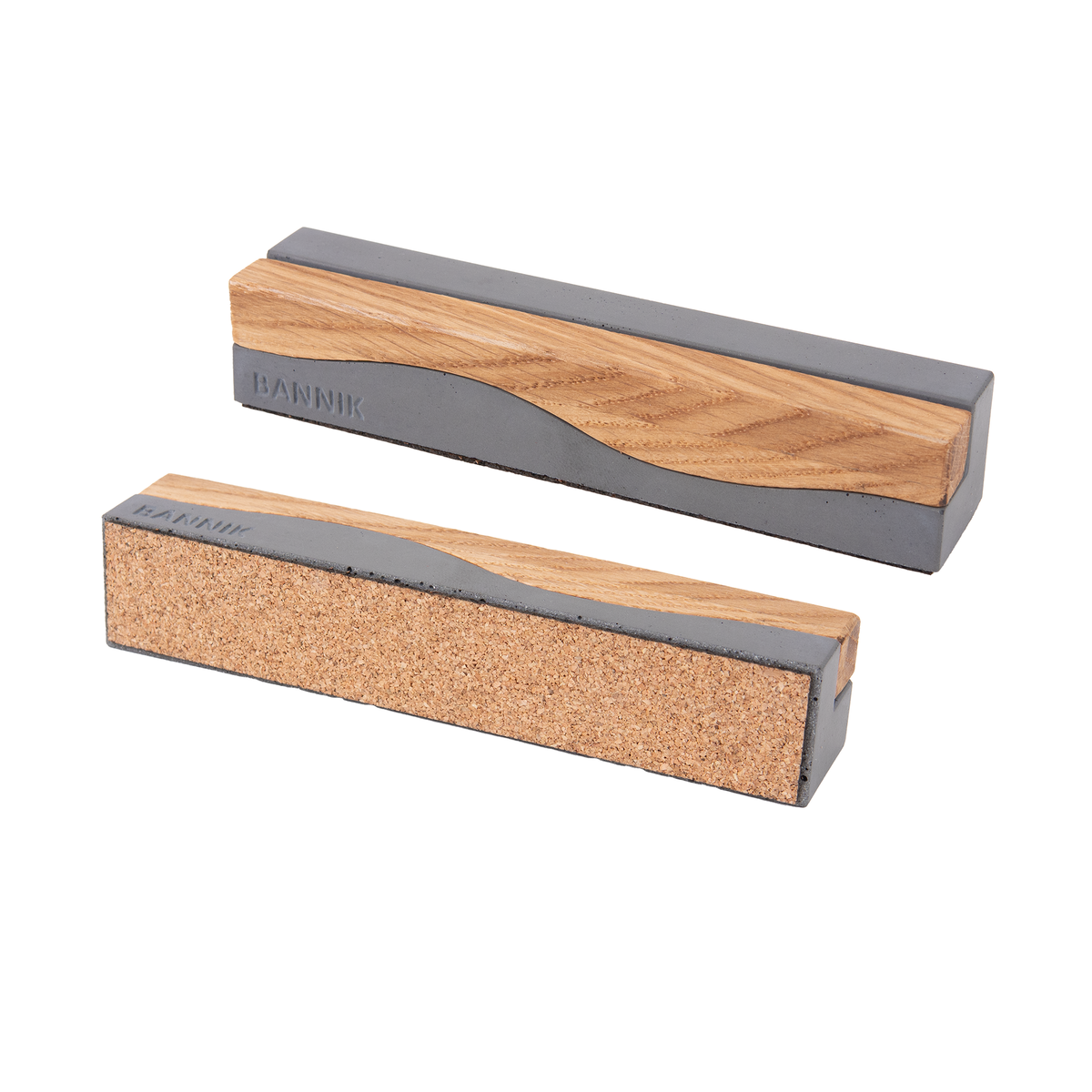 Coffret design SteinKunstWerk: Egersund, porte-photos et cartes en béton et chêne, gris foncé – foto originale Bannik Design
