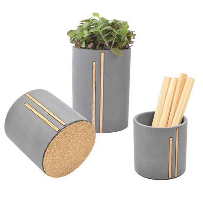 Bannik Design Lomvika – Stiftehalter aus Beton und Holz, Farbe dunkelgrau, Produktansicht 17