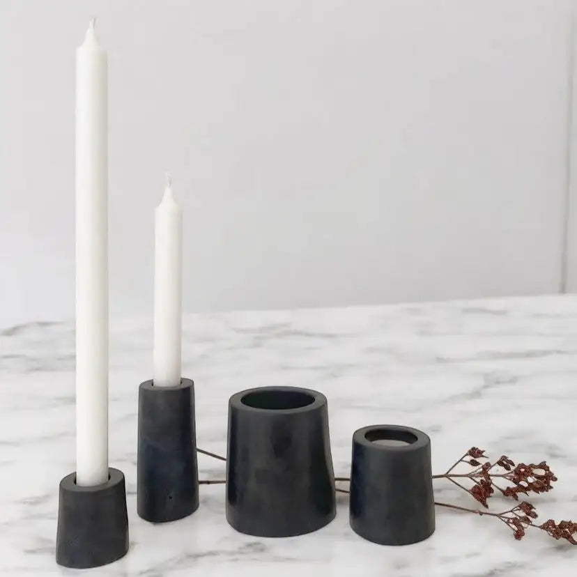 Stabkerzenhalter STELLA – 2er-Set für stilvolle Akzente - by SteinKunstWerk | Outdoor aus nachhaltiger Herstellung