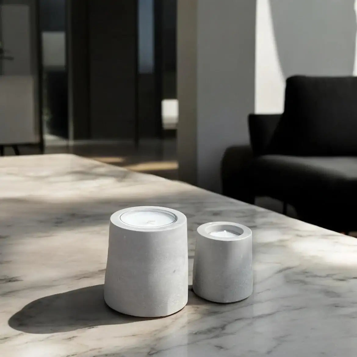 Teelichthalter GEMMA (2er Set) - by SteinKunstWerk | Outdoor aus nachhaltiger Herstellung