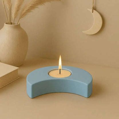 Mondsichel Teelichthalter – handgemachte Deko mit Magie & Sinn - by SteinKunstWerk | HE aus nachhaltiger Herstellung