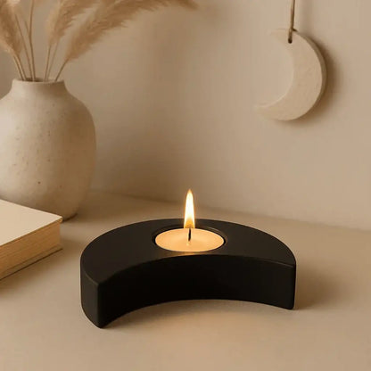 Mondsichel Teelichthalter – handgemachte Deko mit Magie & Sinn - by SteinKunstWerk | HE aus nachhaltiger Herstellung