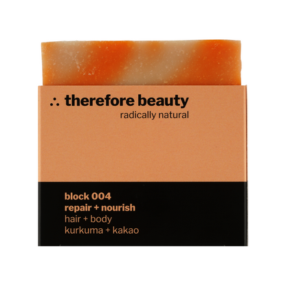 Composant du coffret: therefore beauty block 004 – savon au curcuma et cacao, 100 g